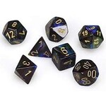 Chessex Lustrous Shadow/gold Polyhedral 7-Dice Set
