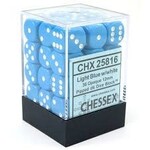 Chessex Opaque Light Blue/white 12mm d6 Dice Block (36 dice)
