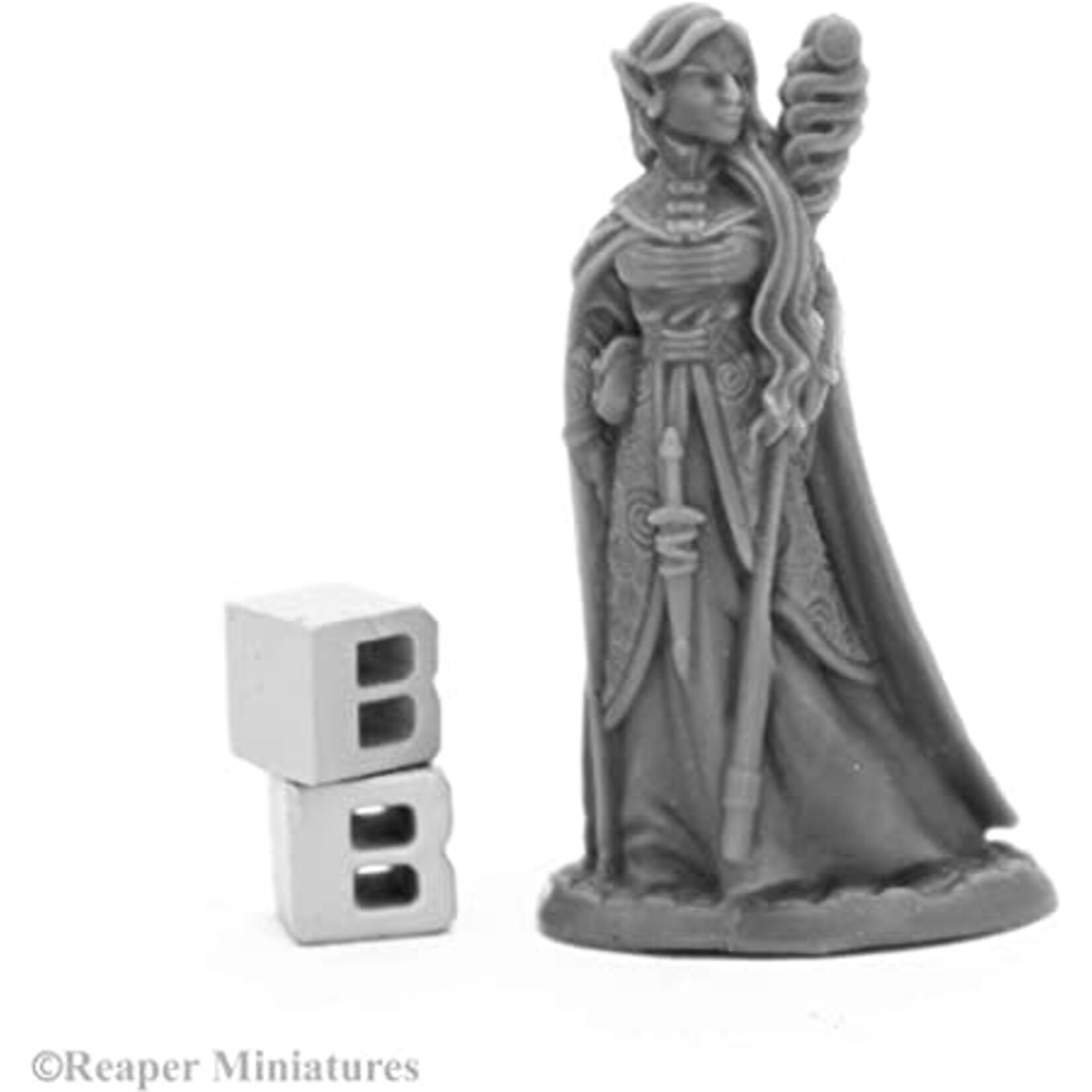 Reaper Miniatures Bones Black: Anthanelle, Female Elf Wizard