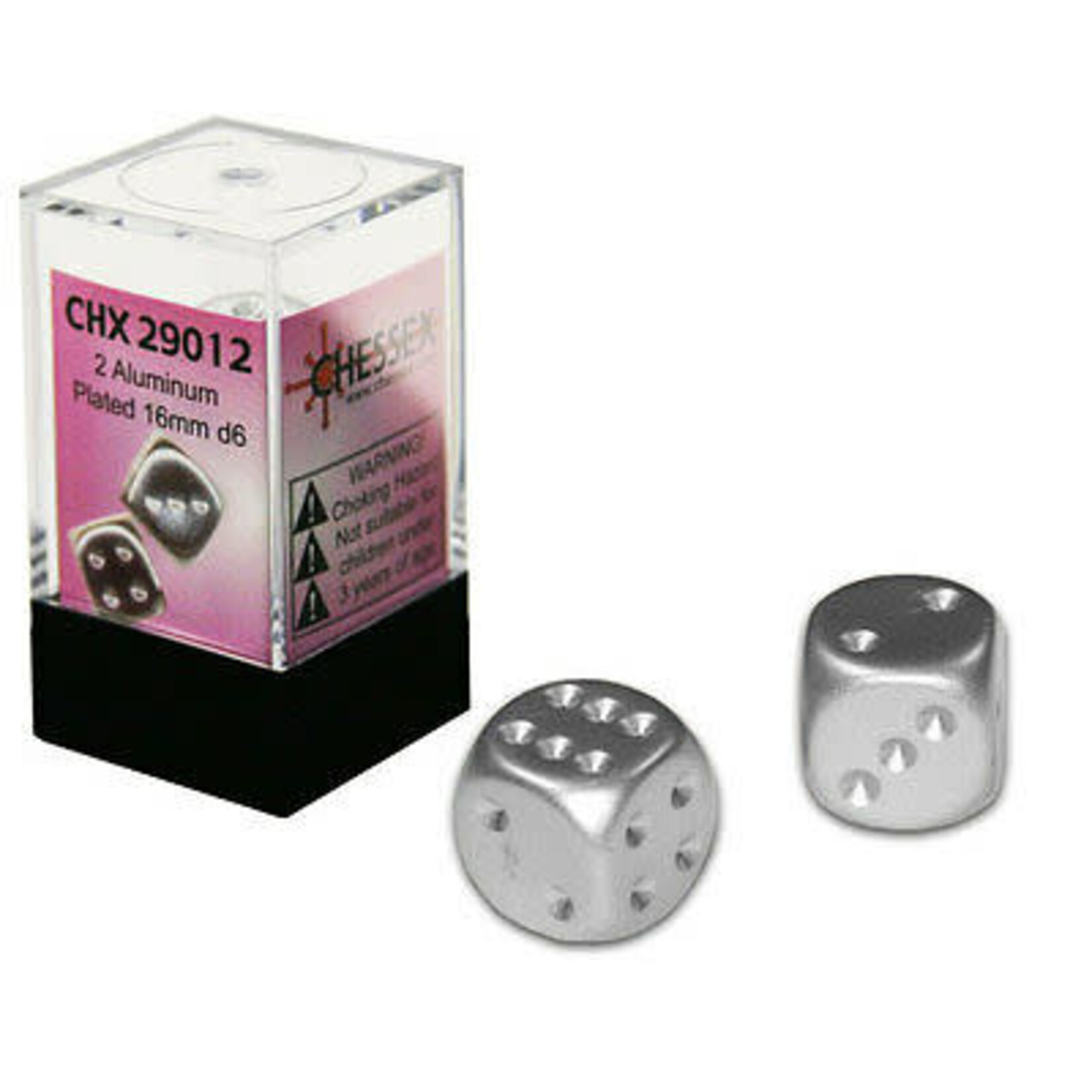 Chessex Aluminum (matte finish) Metallic 16mm d6 Dice Pair