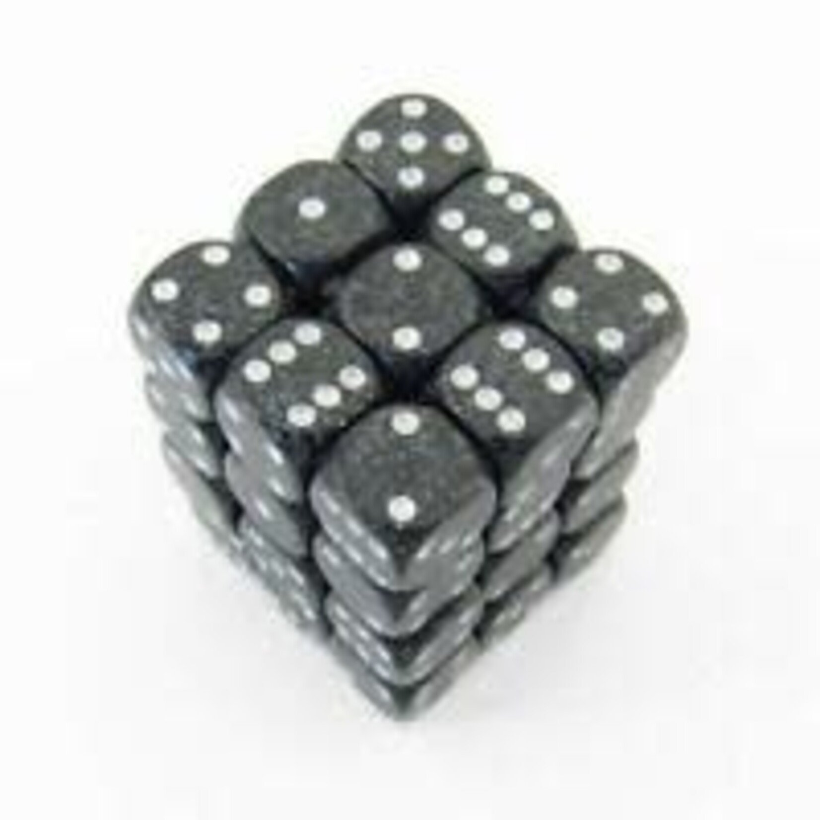 Chessex Borealis Light Smoke/silver Luminary 12mm d6 Dice Block (36 dice)