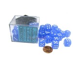 Chessex Frosted Blue/white 12mm d6 Dice Block (36 dice)