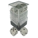 Chessex Frosted™ 16mm d6 Clear/black Dice Block™ (12 dice)