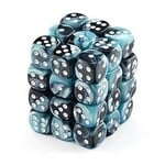 Chessex Gemini Black-Shell/white 12mm d6 Dice Block (36 dice)