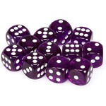 Chessex Translucent Purple/white 16mm d6 Dice Block (12 dice)