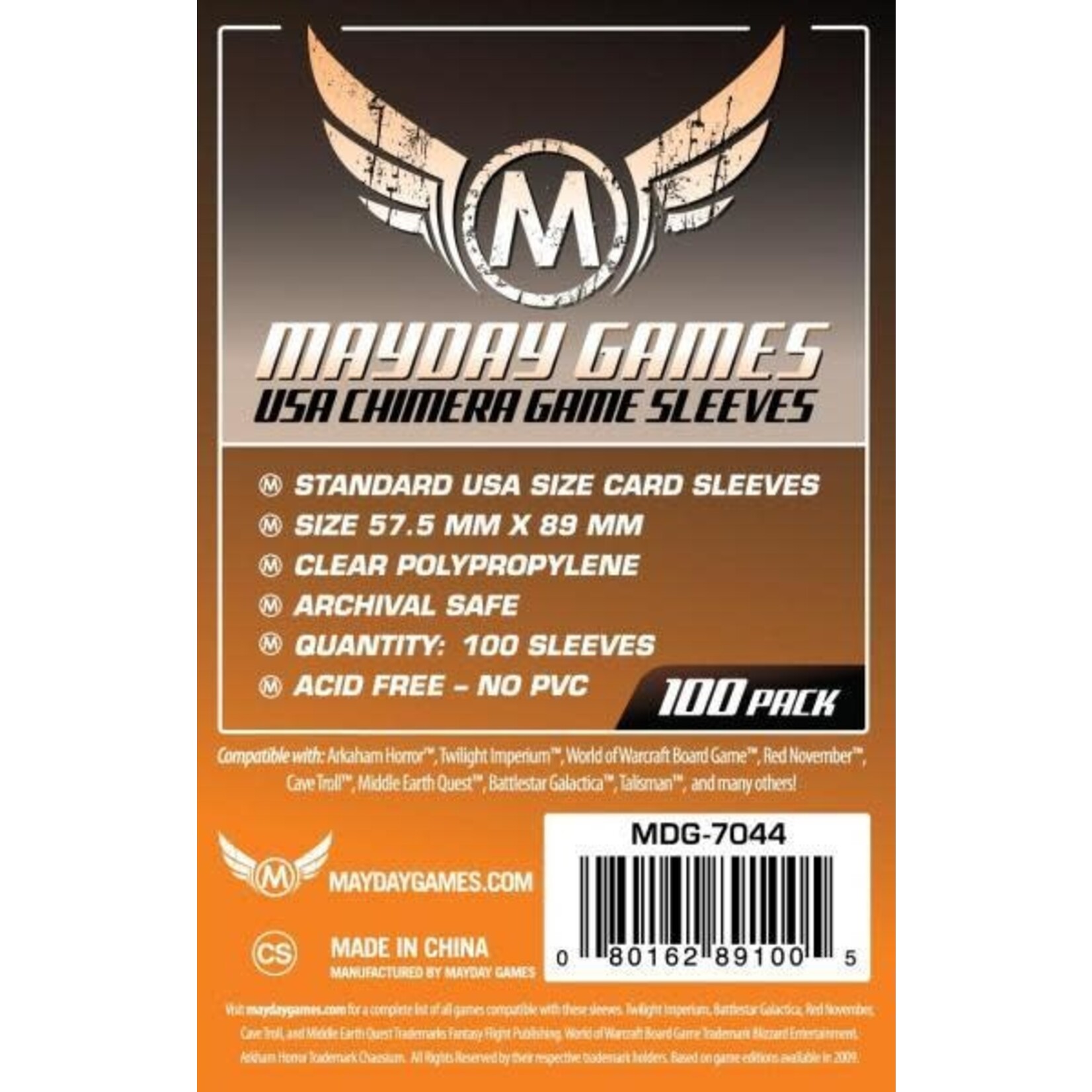 Mayday Games Standard Usa Chimera Sleeves 57.5Mm X 89Mm 100Ct