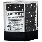 Chessex Opaque Black/white 12mm d6 Dice Block (36 dice)