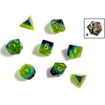 Sirius Dice Sd Translucent Green/ Blue 7-Die Set