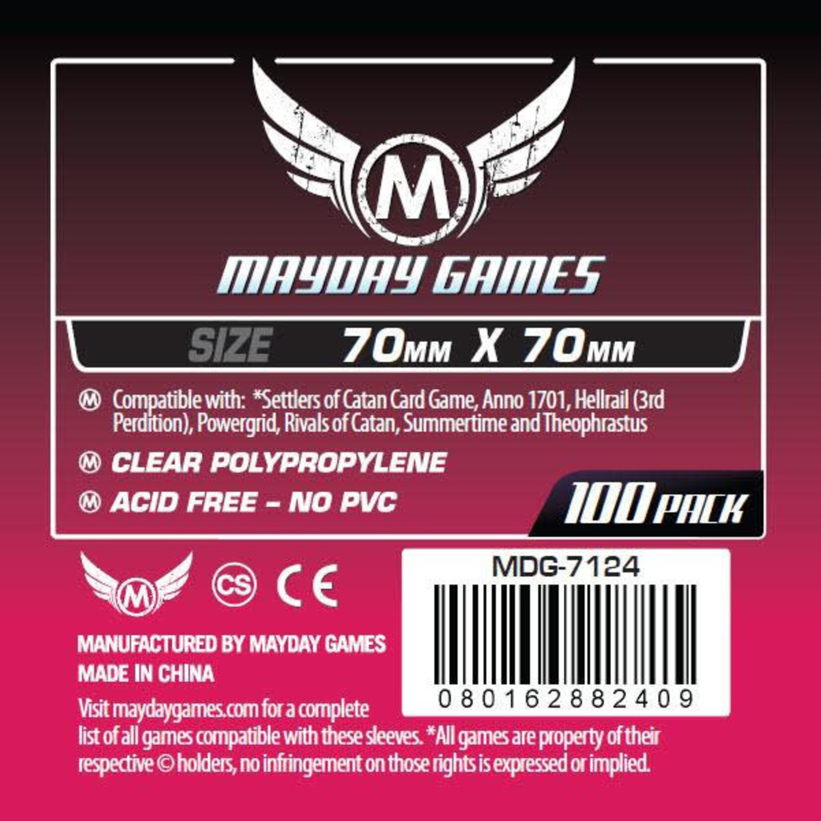 Mayday Games Sleeves: Card Game Sleeves 70mm x 70mm (100)