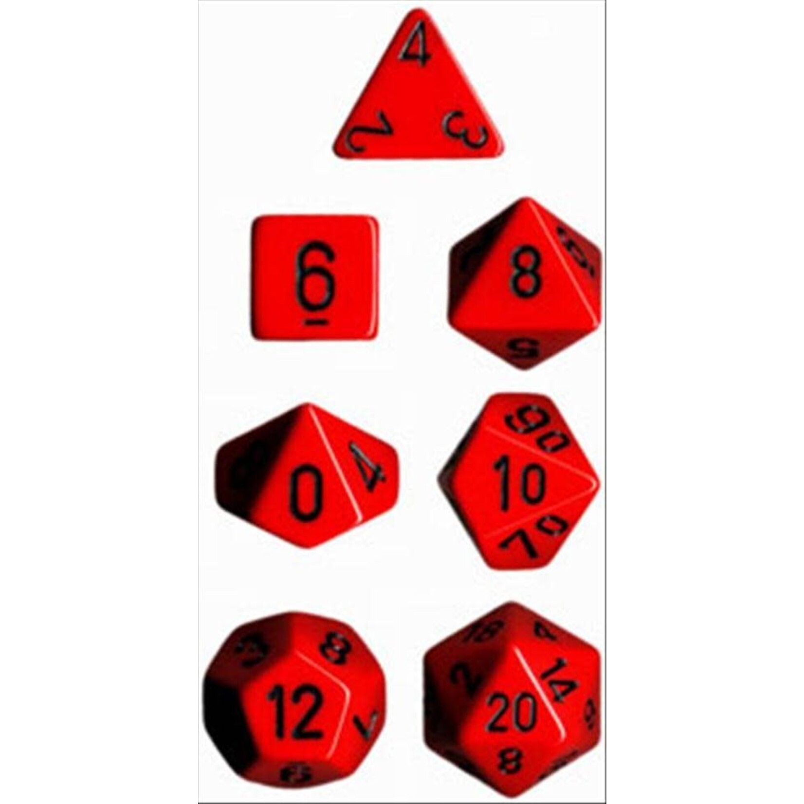 Chessex Opaque Red/black Polyhedral 7-Dice Set