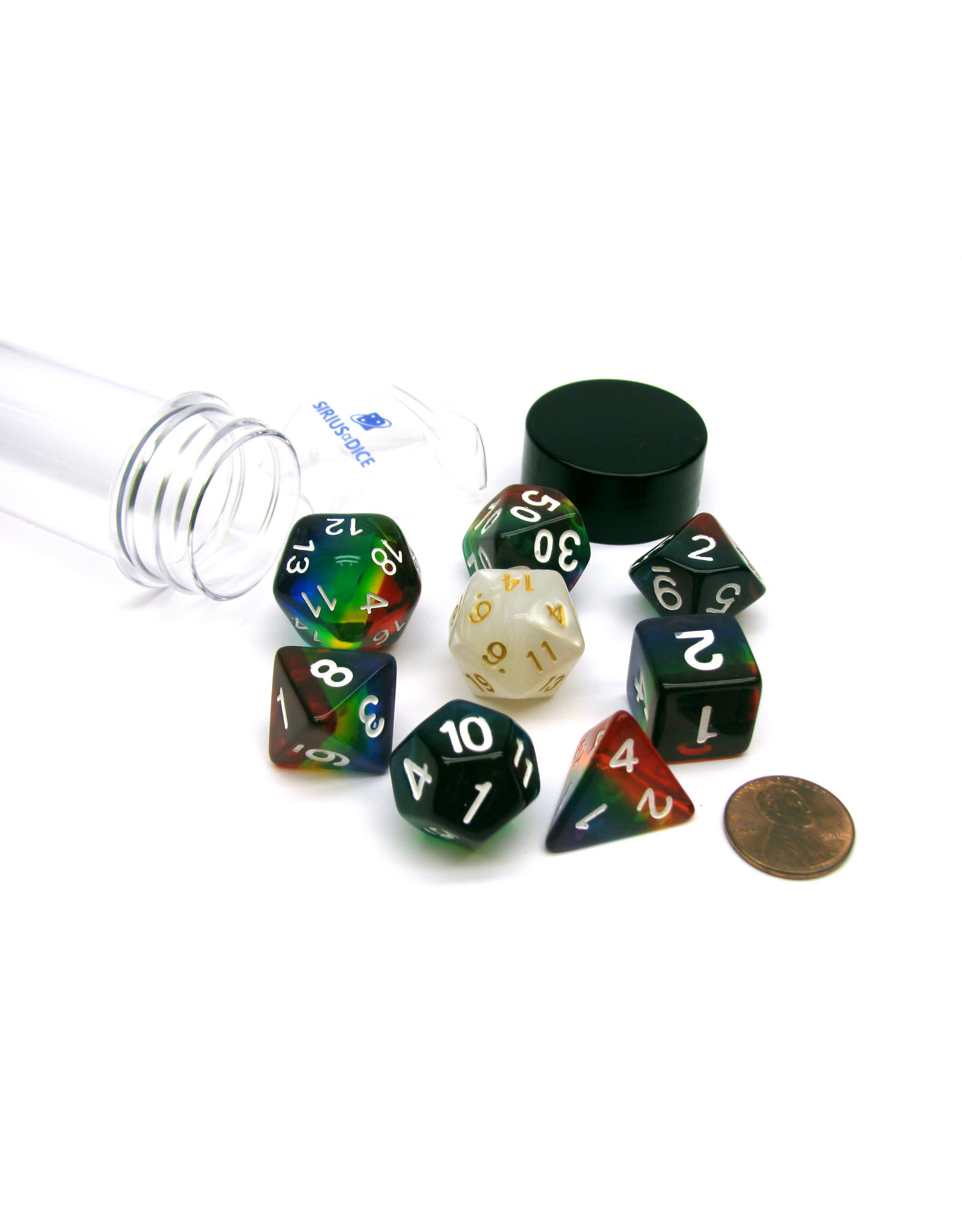 Sirius Dice Rpg Dice Set 7 Rainbow Translucent Resin The Guild House