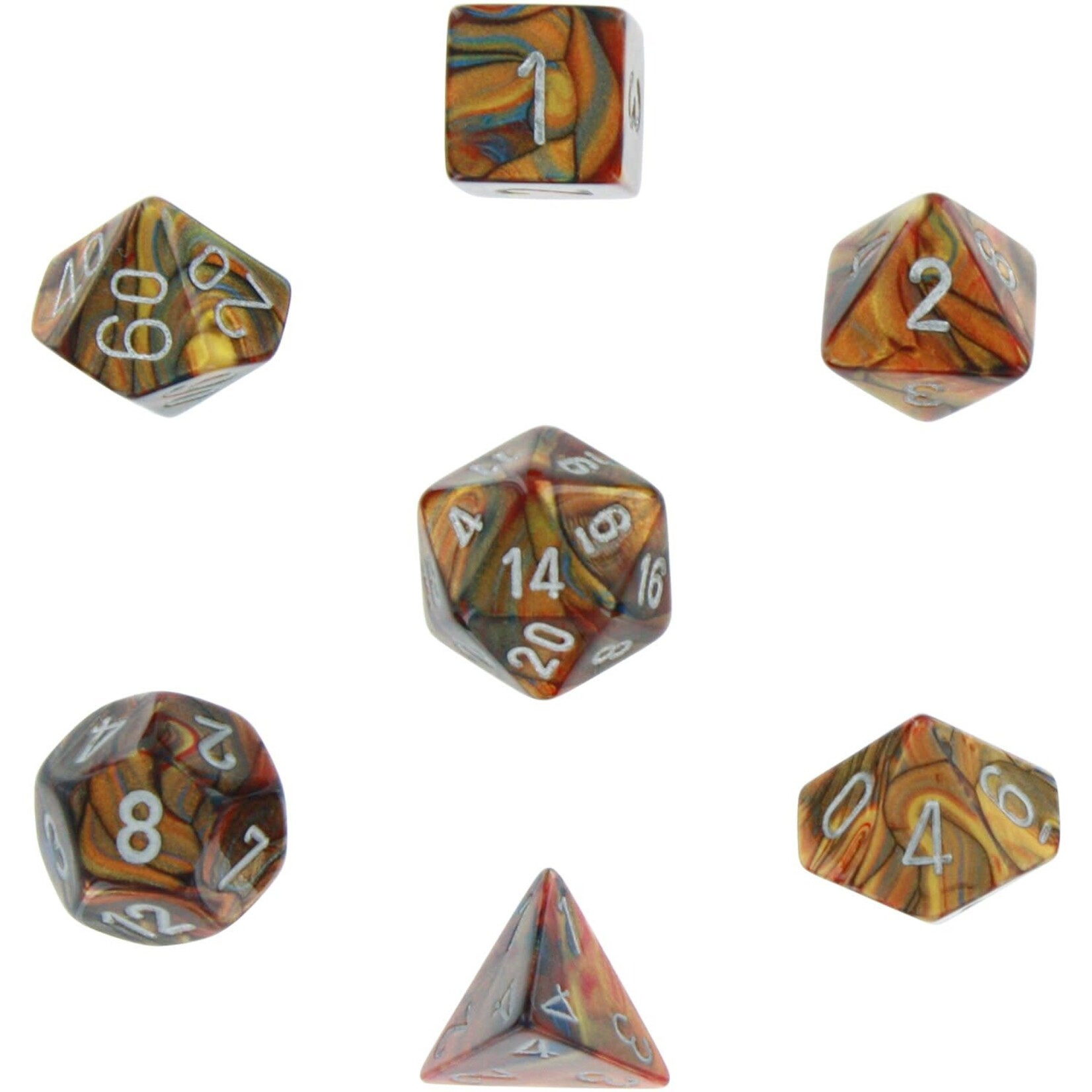 Chessex Lustrous Gold/silver Polyhedral 7-Dice Set