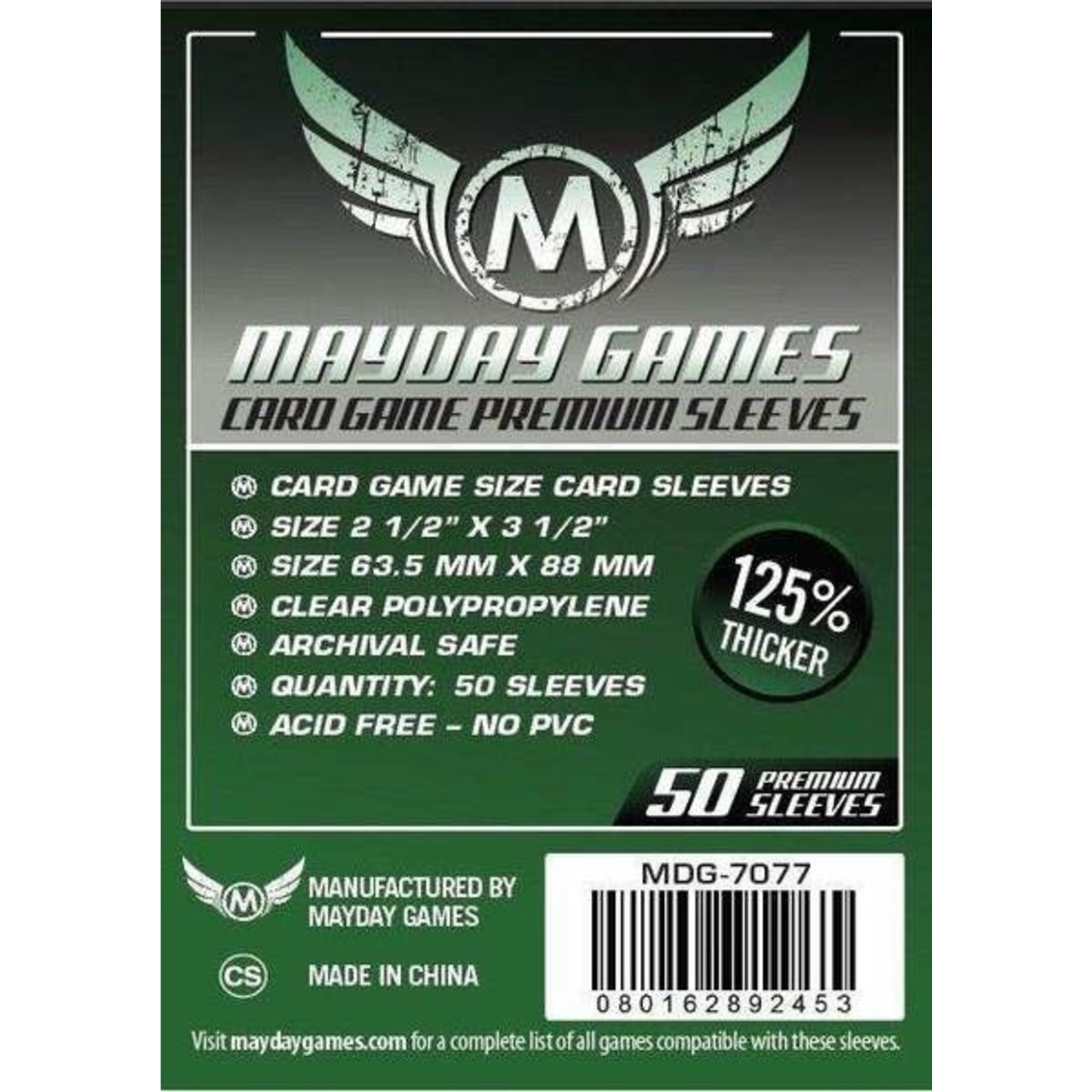 Mayday Games Premium Card Sleeves 63.5Mm X 88Mm 50Ct