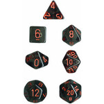 Chessex 7CT TRANSLUCENT POLY DICE SET, SMOKE/RED - NEW