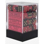 Chessex Gemini Black-Red/gold 12mm d6 Dice Block (36 dice)