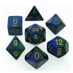 Chessex Gemini Blue-Green/gold Polyhedral 7-Dice Set