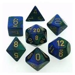 Chessex Gemini® Polyhedral Blue-Green/gold 7-Die Set