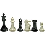 Wood Expressions Super Tournament Staunton Chessmen – Triple Weighted Black & Cream Plastic Set with 4 in. King