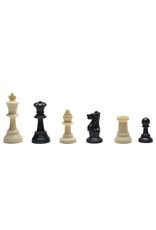 Wood Expressions Classic Pieces Tournament Staunton Chessmen – Heavy Weighted Black & Cream Plastic Set with 3.75 Inch King