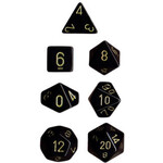 Chessex Opaque Black/gold Polyhedral 7-Dice Set