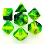 Chessex Gemini Green-Yellow/silver Polyhedral 7-Dice Set