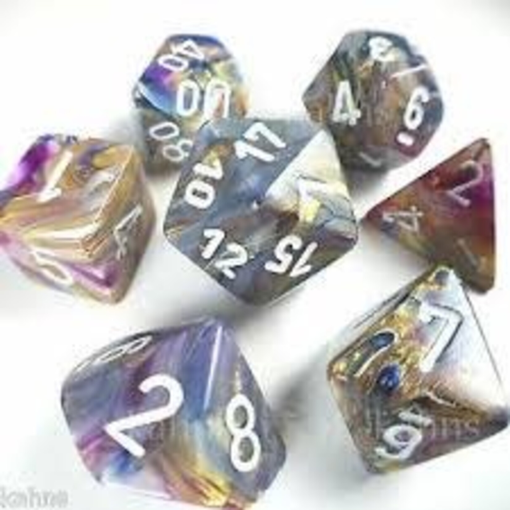 Chessex Festive Carousel/white Polyhedral 7-Dice Set