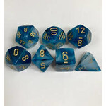 Chessex Phantom Teal/gold Polyhedral 7-Dice Set