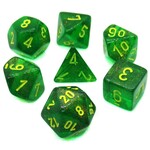Chessex Borealis Maple Green/yellow Polyhedral 7-Dice Set