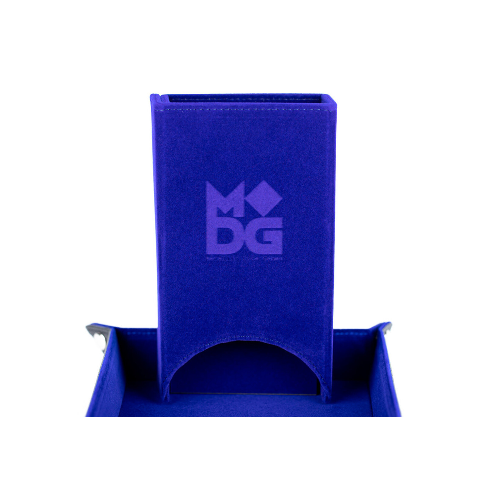 Metallic Dice Games Fold Up Velvet Dice Tower: Blue