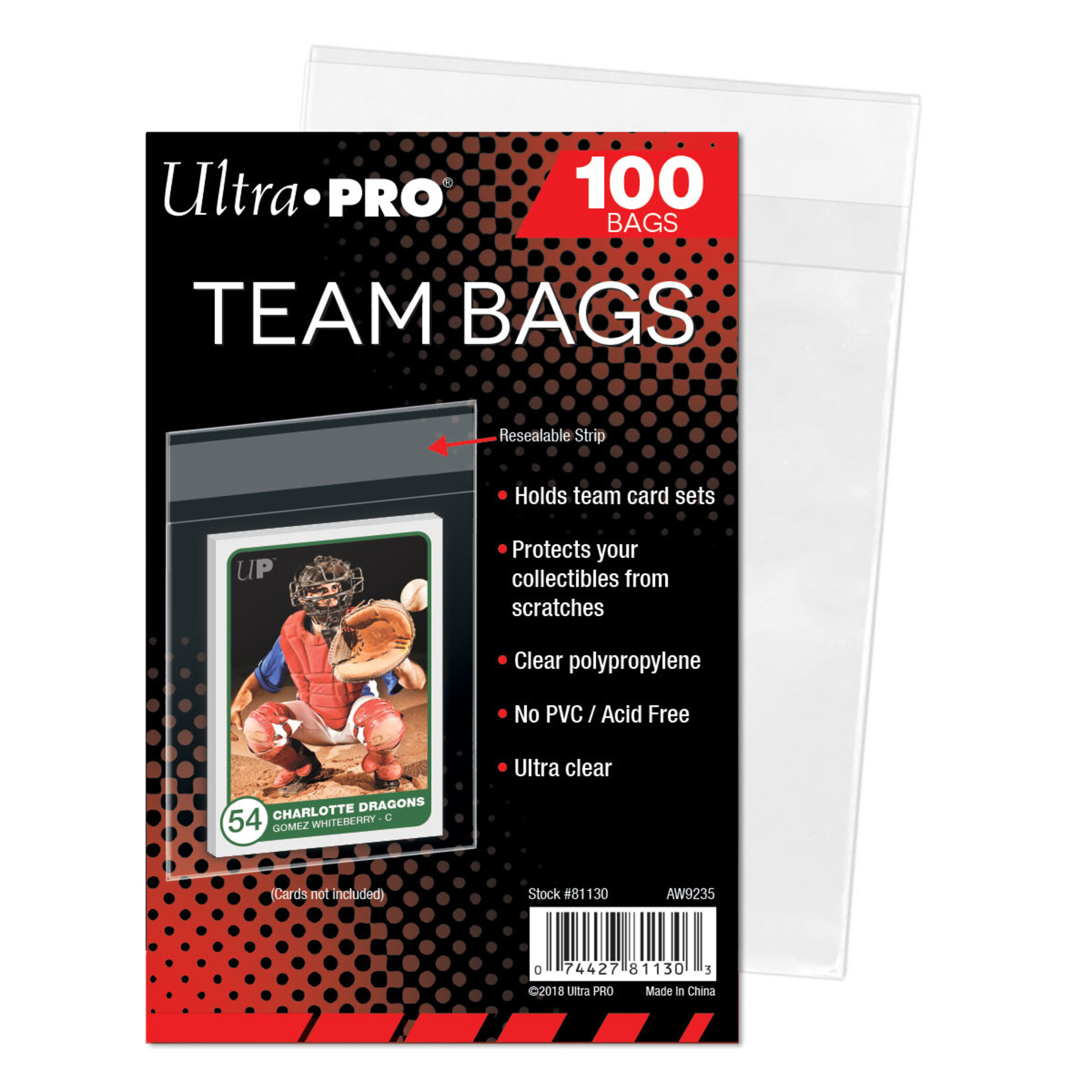 ULTRA PRO INTERNATIONAL, LLC Team Bags - Resealable (100)