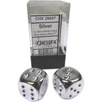 Chessex Silver Metallic 16mm d6 Pair