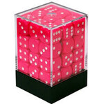 Chessex Opaque Pink/white 12mm d6 Dice Block (36 dice)