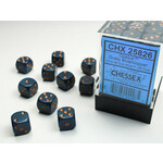 Chessex Opaque Dusty Blue/copper 12mm d6 Dice Block (36 dice)