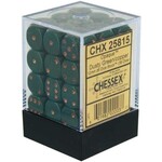 Chessex Opaque 12mm d6 Dusty Green/copper Dice Block™ (36 dice)