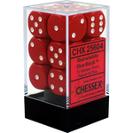Chessex Opaque Red/White 16mm D6 (12)