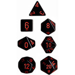 Chessex Opaque Black/red Polyhedral 7-Dice Set
