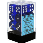 Chessex Translucent Blue/white 16mm d6 Dice Block (12 dice)