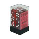 Chessex Translucent Red/white 16mm d6 Dice Block (12 dice)