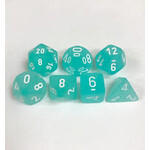 Chessex Frosted Teal/white Polyhedral 7-Dice Set