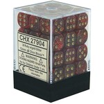 Chessex Glitter Ruby/gold 12mm d6 Dice Block (36 dice)