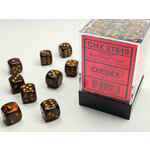 Chessex Scarab Blue Blood/gold 12mm d6 Dice Block (36 dice)