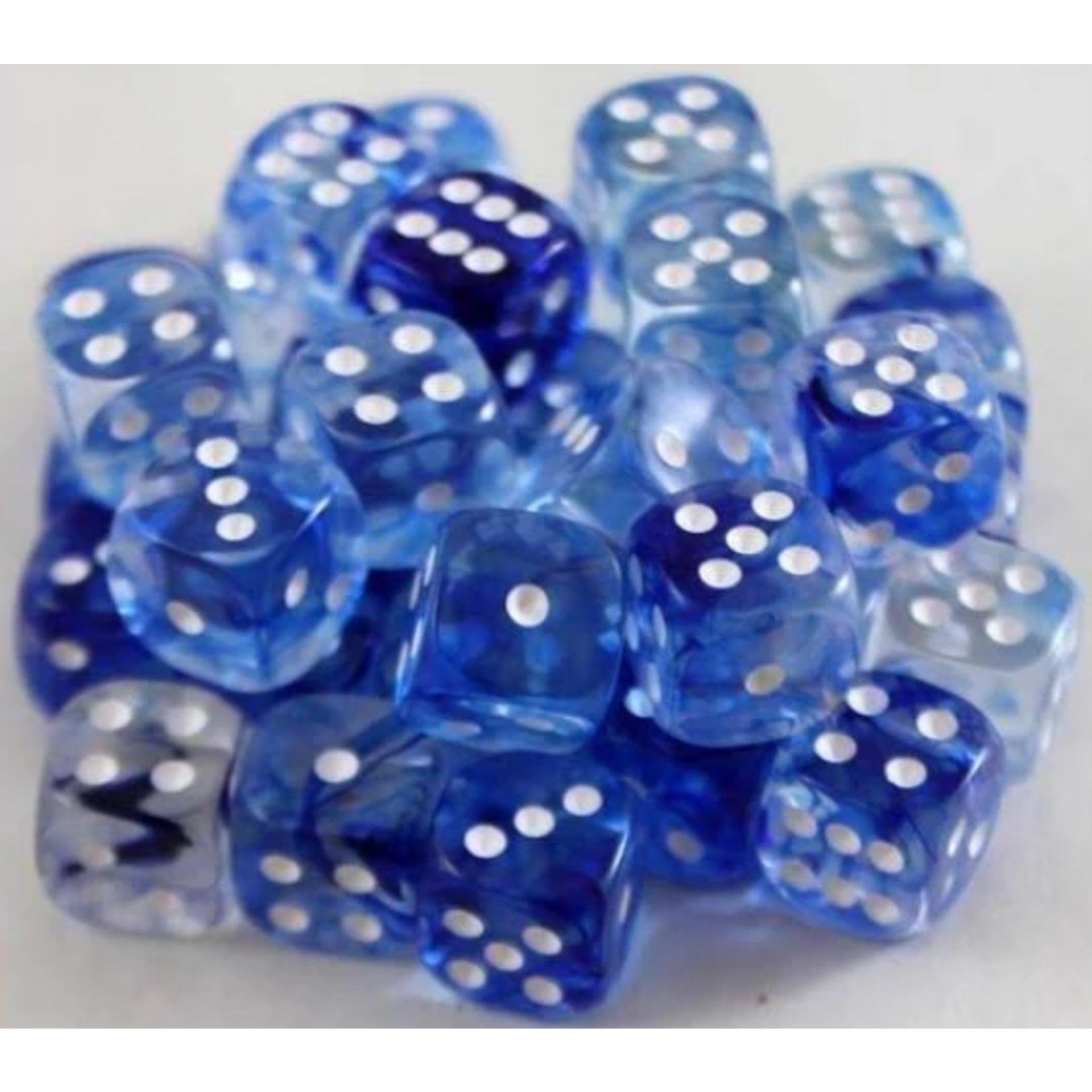 Chessex Nebula Dark Blue/white 12mm d6 Dice Block (36 dice)