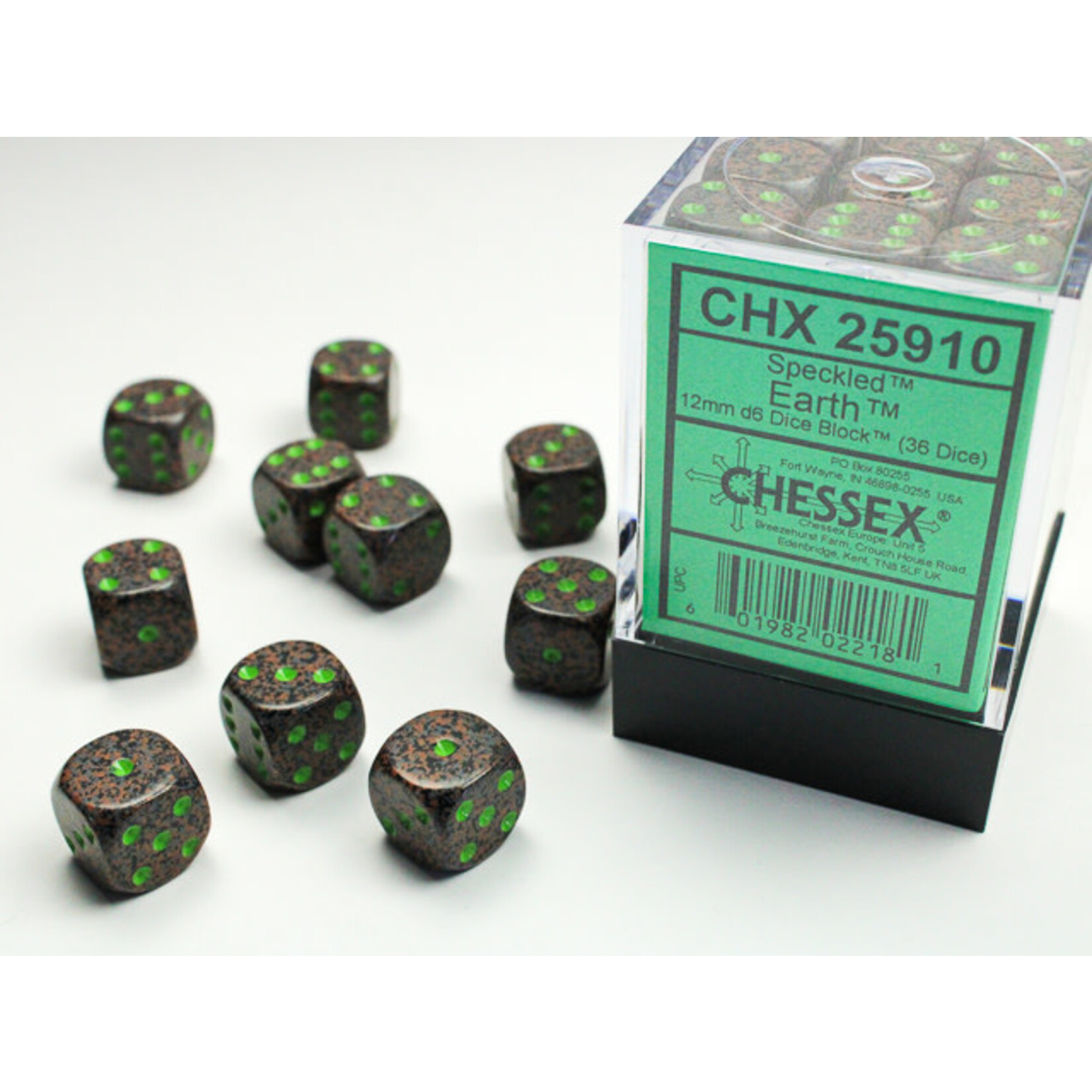 Chessex Speckled Earth 12mm d6 Dice Block (36 dice)