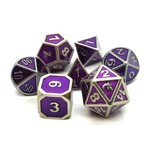 Old School Dice Old School 7 Piece DnD RPG Metal Dice Set: Elven Forged - Metallic Purple