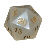 Chessex 55mm Jumbo d20 Translucent Pearl/gold