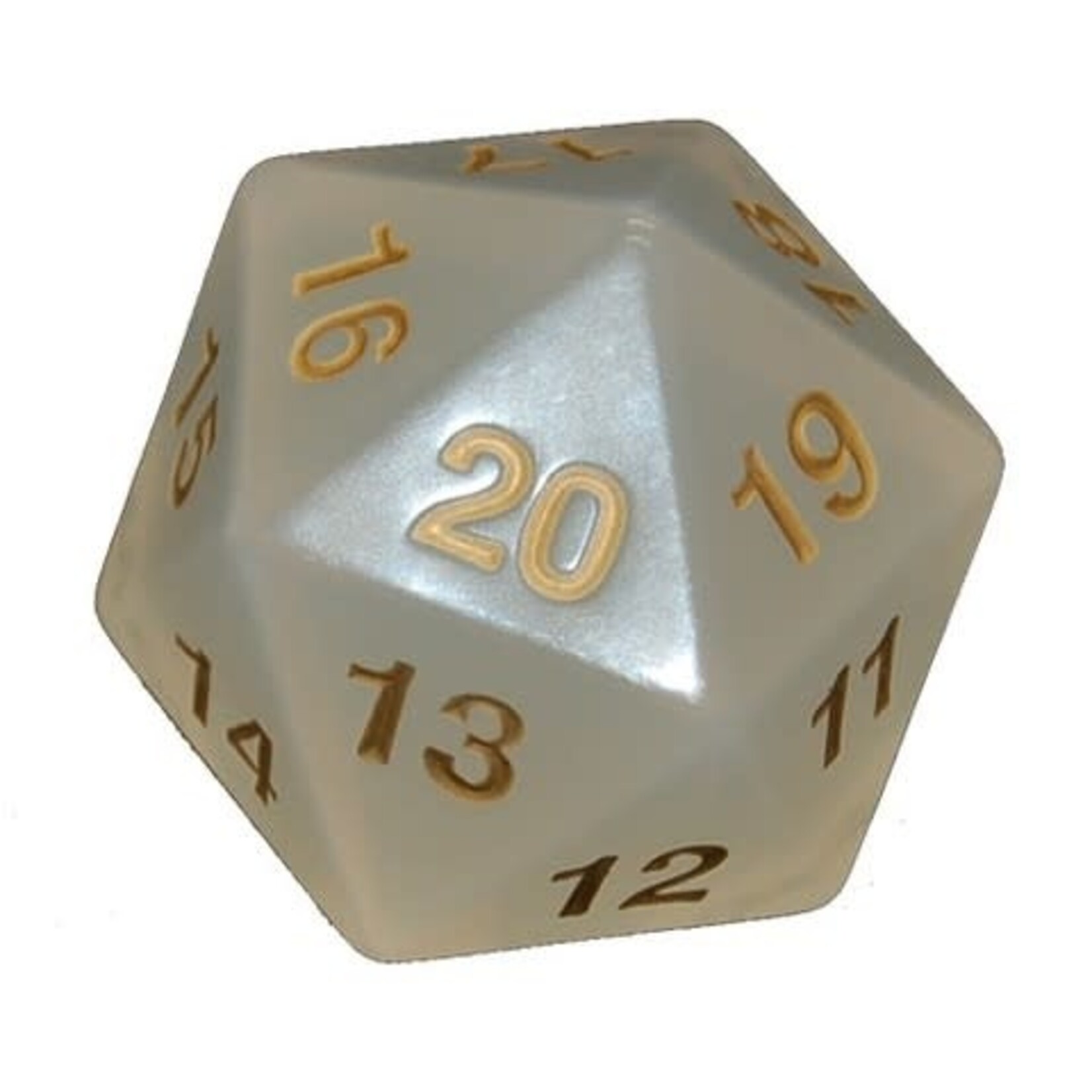 Chessex 55mm Jumbo d20 Translucent Pearl/gold