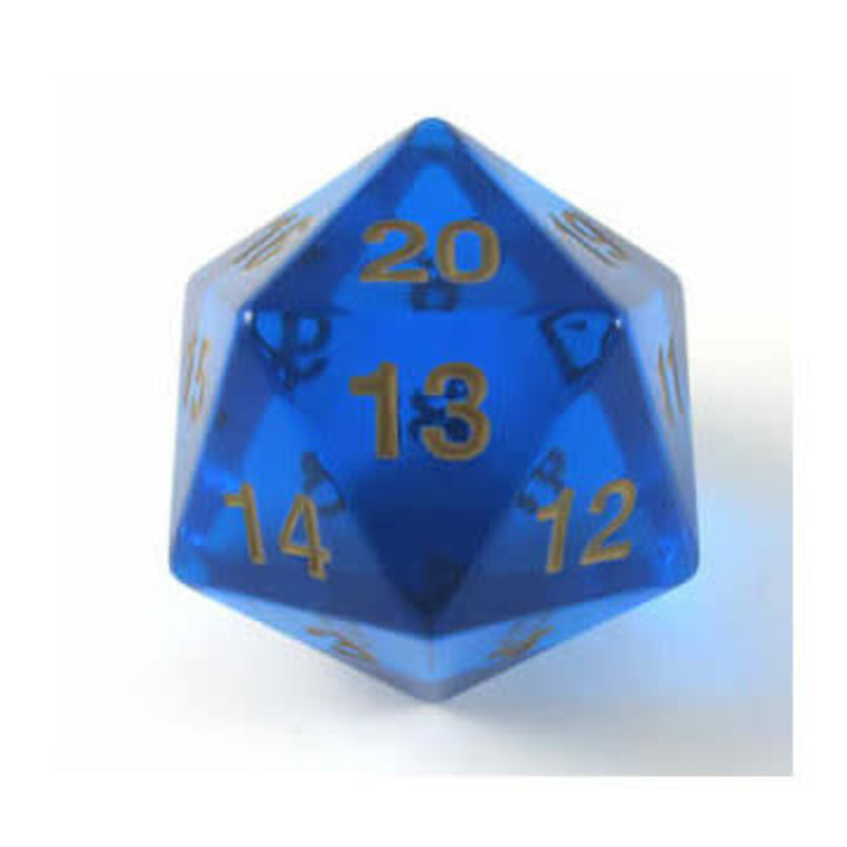 Chessex 55mm Jumbo d20 Translucent Blue w/gold