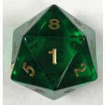 Chessex 55mm Jumbo d20 Translucent Green w/ gold