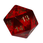 Chessex 55mm Jumbo d20 Translucent Red w/ gold
