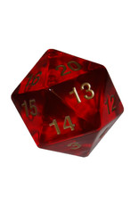 Chessex 55mm Jumbo d20 Translucent Red w/ gold